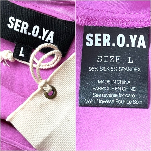 NWT RETROFETE SER.O.YA Silk Cowl Neck Sleeveless Draped Open‎ Back Mini Dress L - Picture 8 of 10